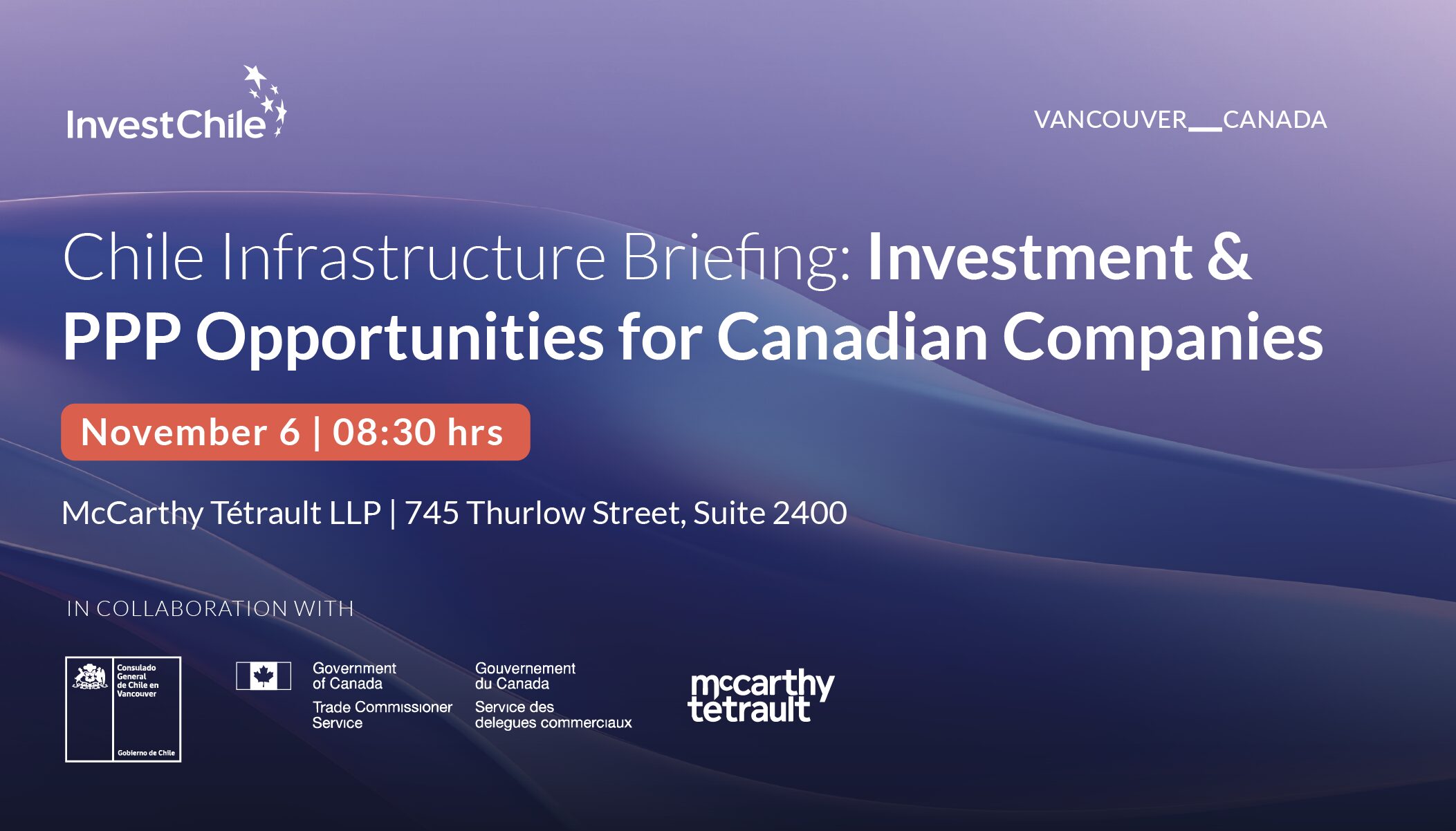 Chile Infrastructure Briefing: Investment & PPP Opportunities for Canadian Companies - Vancouver